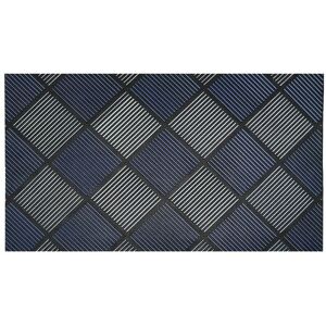 JVL - Rubber Doormat, 40x70cm, Platina Scraper, Silver/Blue