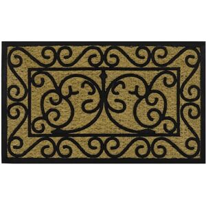 JVL - Tuffscrape Doormat, 45x75cm, Scroll, Woven Coir