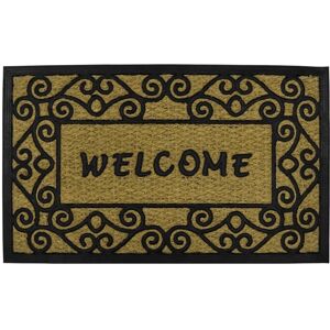 JVL - Tuffscrape Doormat, 45x75cm, Welcome, Woven Coir