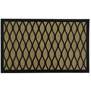 Vienna Rubber Backed Scraper Doormat, 45x75cm, Droplet, Brown - JVL