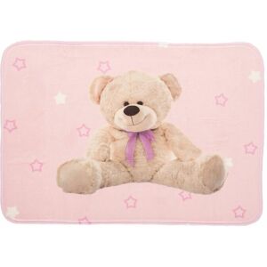 Flair Rugs - Kiddy Play Rugs Super Soft Play Mat Teddy Pink Rug 70x95 - Multicoloured