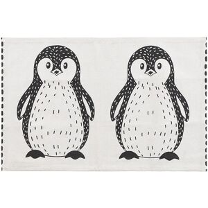 BELIANI Kids Room Rug Small Penguin Print 60 x 90 cm Playroom Black and White Hajdarabad - White