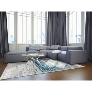 Louis De Poortere - Mad Men 8421 Bronx Azurite 280cm x 360cm Rectangle - Blue and Ivory and Multicoloured