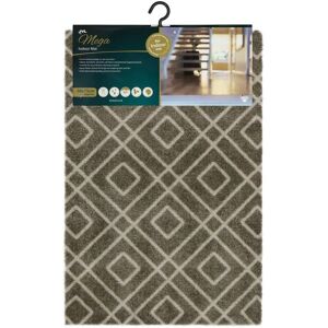 JVL - Mega Highly Absorbent Machine Washable Door Mat, Small Diamond Design, Brown, One Size