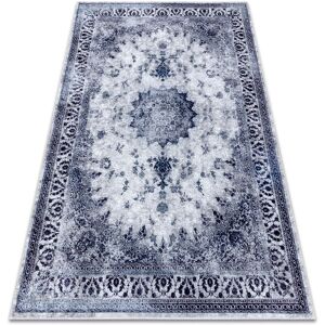 Rugsx - miro 51822.812 washing carpet Rosette, frame anti-slip - navy blue blue 80x150 cm