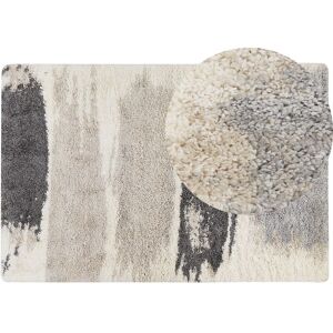 Beliani - Modern Area Rug Polypropylene Shaggy Abstract Pattern 200 x 300 cm Black and Grey Martuni - Black