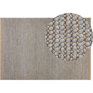 Beliani - Modern Area Rug Wool Handwoven 140 x 200 cm Grey Loop Pile Banoo - Grey