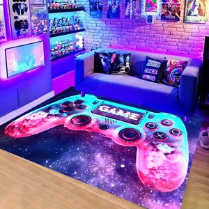 Mumu - Modern Bedroom Rug Gamer 3D Controller Teenager Boy Non-Slip Living Room Rug Graffiti Game Console Decor 80x120cm-Neon Sets-3