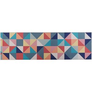 Beliani - Modern Hallway Runner Rug Geometric Pattern 60 x 200 cm Multicolour Villukuri - Multicolour