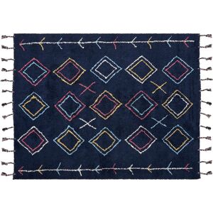 Beliani - Modern Hand Tufted Cotton Area Rug Multicolour 160 x 230 cm Corum - Black