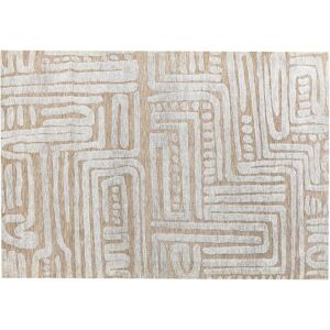 Beliani - Modern Living Room Area Rug Geometric Pattern Solid Colour Beige 160 x 230 cm Mandai - Beige