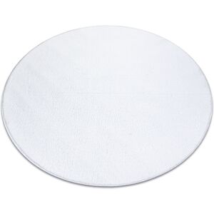 RUGSX Modern washing carpet LINDO circle white, anti-slip, shaggy white circle 60 cm