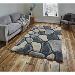 Think Rugs - Noble House Pebbles 5858 Grey Blue 150cm x 230cm Rectangle - Blue and Grey