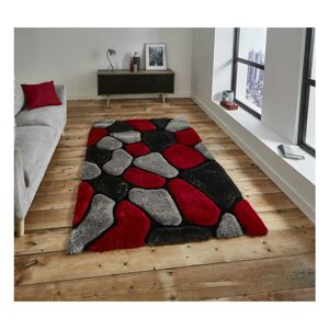 Think Rugs - Noble House Pebbles 5858 Grey Red 120cm x 170cm Rectangle - Grey and Red