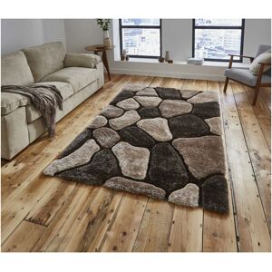 THINK RUGS Noble House Pebbles 5858 Beige Brown 120cm x 170cm Rectangle - Brown and Beige