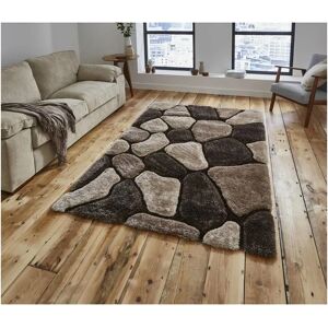 THINK RUGS Noble House Pebbles 5858 Beige Brown 150cm x 230cm Rectangle - Brown and Beige