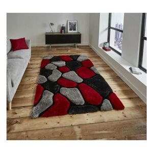THINK RUGS Noble House Pebbles 5858 Grey Red 150cm x 230cm Rectangle - Grey and Red