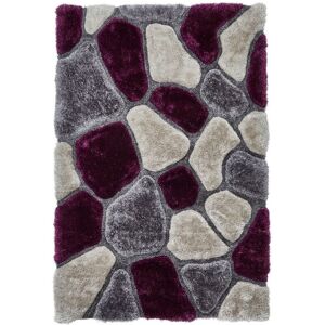 THINK RUGS Noble House Pebbles 5858 Grey Purple 120cm x 170cm Rectangle - Grey and Purple