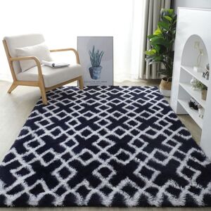 Norcks - Area Rugs Fluffy Bedroom Carpet Soft Floor Mat Anti-Slip Living Room Rugs Shaggy Plush Carpets for Living Room Home Decor (Geometric, 60 x