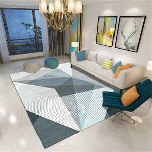 NORCKS Rug rugs for living room Washable blue gray white geometric design non-slip carpet rugs for living room sale house decor accessories 120160CM - Blue