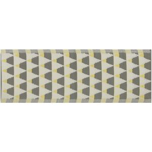 Beliani - Indoor Outdoor Area Rug 60 x 105 cm Triangle Pattern Grey and Yellow Karnal - Grey