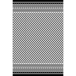 YAKOE Outdoor Garden Indoor Lightweight Waterproof Reversible Rectangle Large Rug in Black and White - black+white