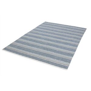 Lord Of Rugs - Outdoor Rug for Garden Patio Balcony Picnic Living Room Bedroom Dining Kitchen Flatweave Geometric Stripe Boardwalk Blue Rug in