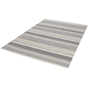 Lord Of Rugs - Outdoor Rug for Garden Patio Balcony Picnic Living Room Bedroom Dining Kitchen Flatweave Geometric Stripe Boardwalk Grey Rug in