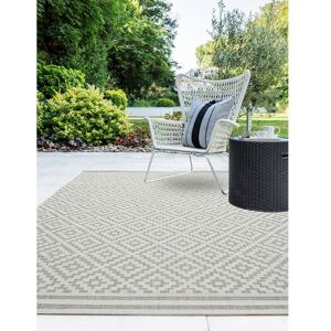 Lord Of Rugs - Patio Diamond Flatweave Garden Kitchen Indoor Outdoor Grey Rug Floor Mat Small 80 x 150 cm (2'6'x5'0')