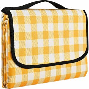 Tinor - Picnic Blanket Beach Blanket Picnic Mat Sandproof Waterproof Camping Blanket for Family Friends Beach Camping Travel Use (150 x 200, Yellow)