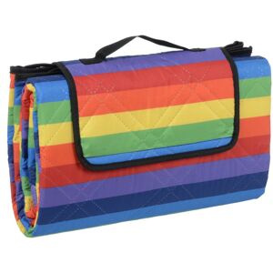AZUMA Family Picnic Blanket Waterproof Travel Rug Camping Mat Rainbow l 130x150cm - Multicoloured