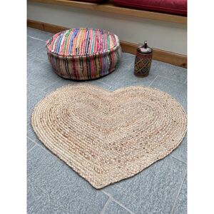 Second Nature - Prem Small Love Heart Rug in Natural Jute 60 cm x 90 cm (PREM60X90BG)