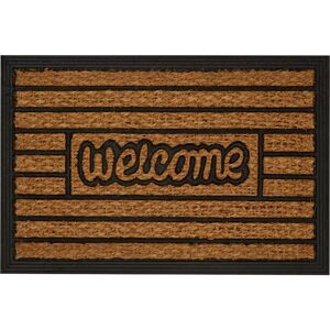 Premier Housewares - Welcome Design Door Mat Non Slip Floor Mat Indoor And Outdoor Welcome Mat With Robust Coir For Door Entrances House Entryway