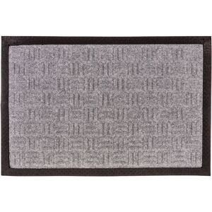 Primematik - Dark gray smooth polypropylene rectangular doormat 60x40cm