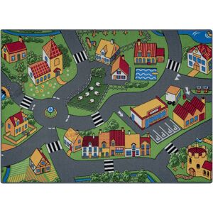 RUGSX Rebel roads carpet Village life 90 Countryside, non-slip for children - grey grey 95x133 cm