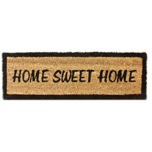 Relaxdays Coconut Fiber Coir Doormat HOME SWEET HOME 75 x 25 cm With Non-Slip PVC Underside, Brown