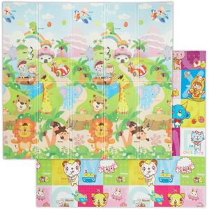 Foldable Play Mat with Two-sided Motif for Children, Pollutant-Free, Washable, 195x175 cm, xpe Foam, Colourful - Relaxdays