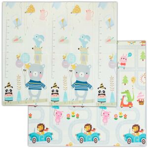 Foldable Play Mat with Two-sided Motif for Children, Pollutant-Free, Washable, 195x175 cm, xpe Foam, Colourful - Relaxdays