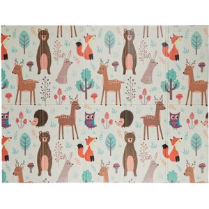 Forest animals playmat, foldable, soft xpe foam, easy to wipe clean, babies & toddlers, multicoloured - Relaxdays