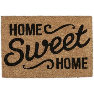 Relaxdays - Home Sweet Home Doormat Coir, 40 x 60 cm, Door Mat Inside & Outside, Non-Slip, Coir/Black