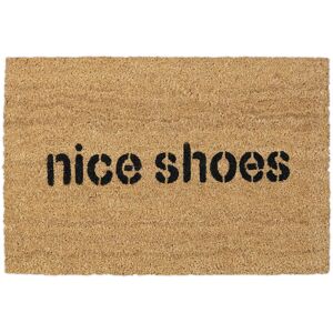 Relaxdays - Nice Shoes Doormat Coir, 40 x 60 cm, Door Mat Inside & Outside, Non-Slip, Natural Coir/Black