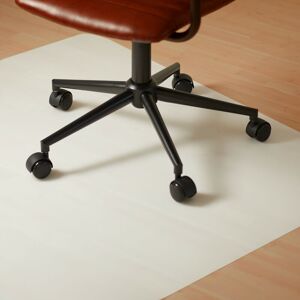 Office Chair Mat 120 x 90 cm, Scratch-Proof Protective pe Floor Mat, Insulating, Anti Slip, White - Relaxdays