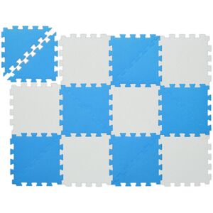 Relaxdays - Puzzle Play Mat, 12 Pieces, Crawling Baby Jigsaw, Non-toxic, Washable, Soft eva Foam, 114 x 86 cm, Blue/White