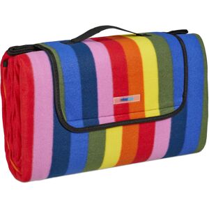 Xxl picnic blanket, 200 x 200 cm, fleece beach & camping mat, insulated & waterproof, portable, colourful - Relaxdays