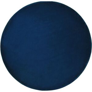 BELIANI Modern Handmade Navy Blue Living Room Home Office Area Rug ø 140 cm Gesi II - Blue