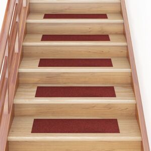 BERKFIELD HOME Royalton Self-adhesive Stair Mats Rectangular 15 pcs 76x20 cm Red