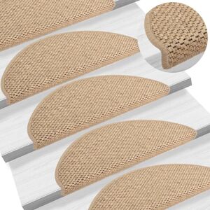 BERKFIELD HOME Royalton Self-adhesive Stair Mats Sisal-Look 15 pcs 65x25 cm Sand