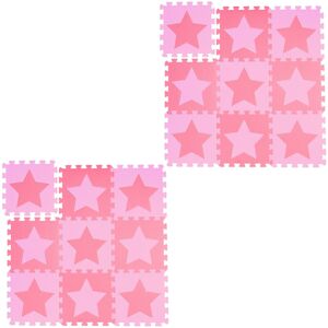 Relaxdays - 18-Piece Jigsaw Playmat, eva, Non-Toxic, Interlocking Foam Mats, Soft Play, Indoor, 1.6 m², Pink