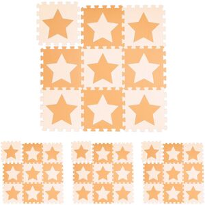 36-Piece Jigsaw Playmat, eva, Non-Toxic, Interlocking Foam Mats, Soft Play, Indoor, 3.2 m², Orange/Beige - Relaxdays