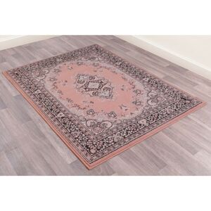 Lord Of Rugs - Traditional Poly Lancashire Oriental Rug Blush Pink X-Small Carpet 60 x 110 cm (2'x3'7')